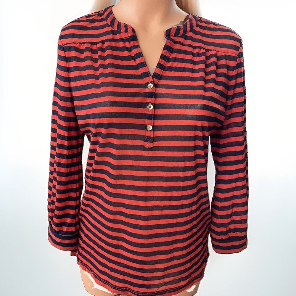 OutBack Red Blue Striped Shirt Size M Mesh Top